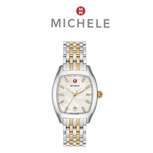 Michele Two-Tone Silver and Gold Diamond Accent Watch